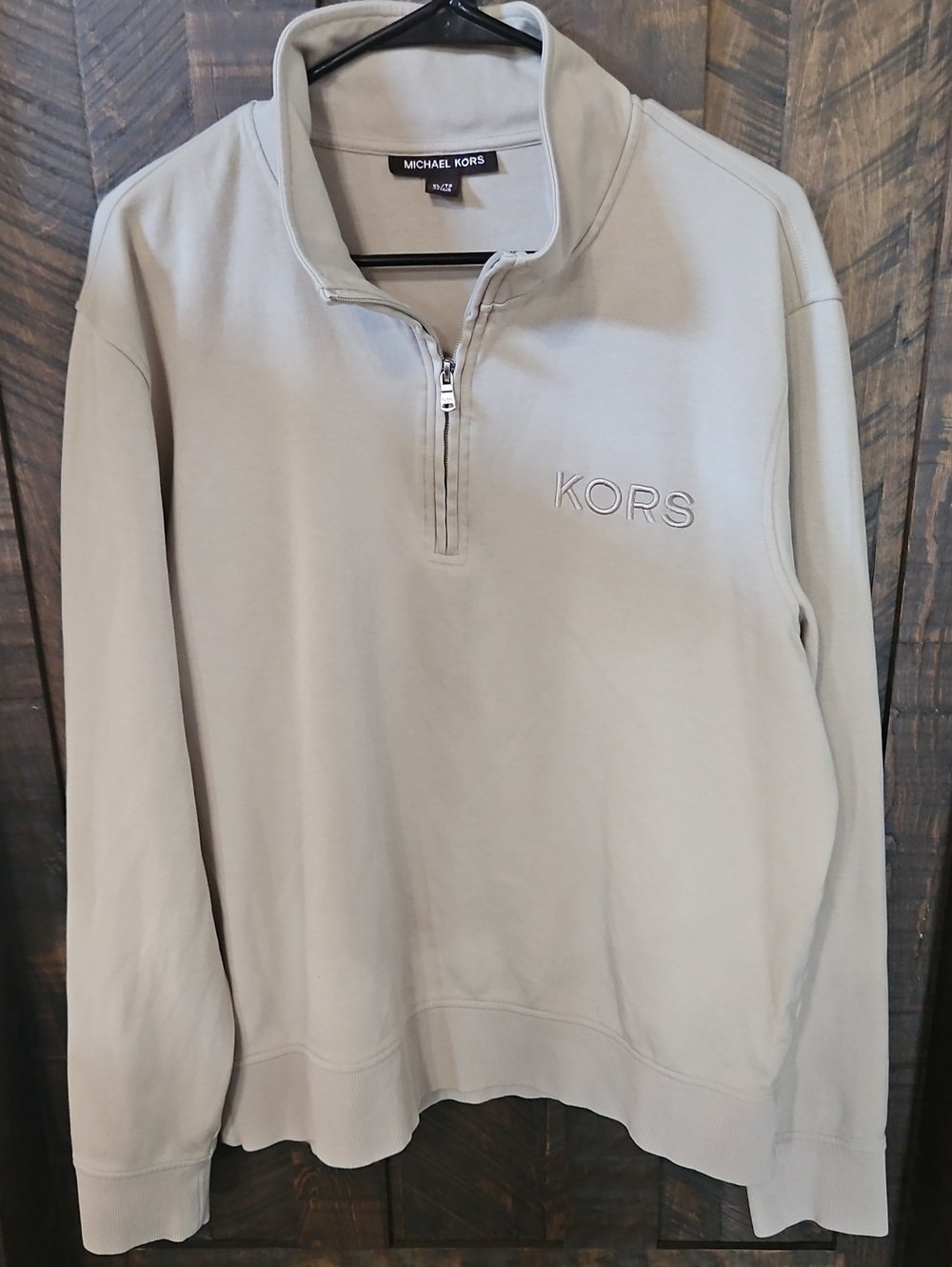 Michael Kors XL Men’s Light Beige Half-Zip KORS Sweatshirt